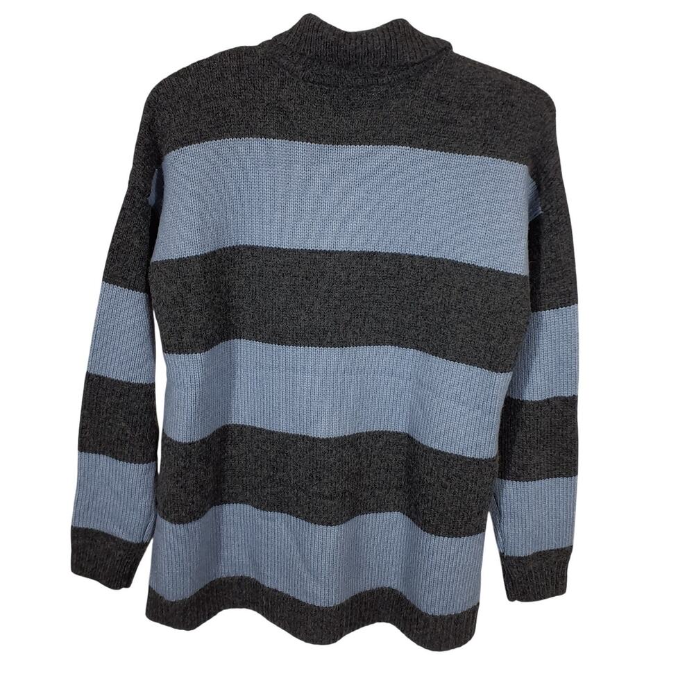 Madewell Striped Blue Gray Rugby Polo Sweater Size S - Picture 3 of 5